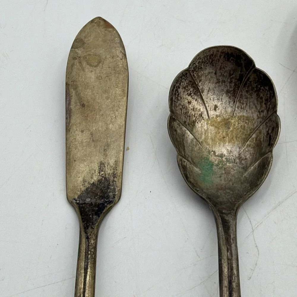 Vintage Lot Meriden Silver Plate Co. 6 piece Serving Set 1960's